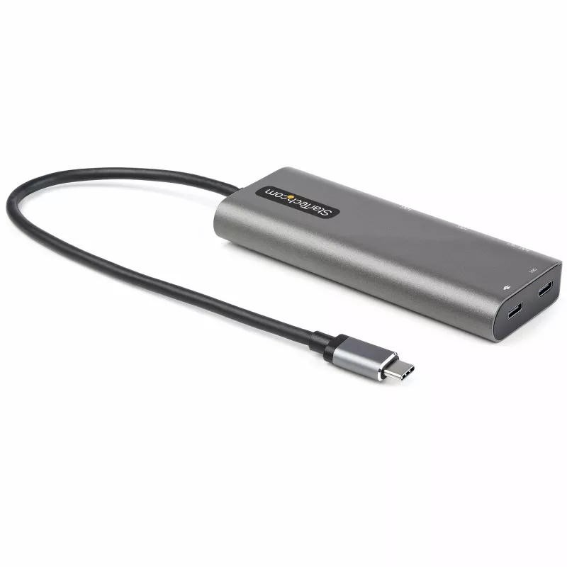 StarTech.com USB-C kelių prievadų adapteris - USB-C į HDMI arba Mini DisplayPort 4K 60Hz, 100W PD perdavimas, 4 prievadų 10Gbps USB šakotuvas - USB Type-C mini dokas - su 30 cm laidu