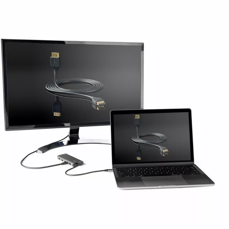 StarTech.com USB-C kelių prievadų adapteris - USB-C į HDMI arba Mini DisplayPort 4K 60Hz, 100W PD perdavimas, 4 prievadų 10Gbps USB šakotuvas - USB Type-C mini dokas - su 30 cm laidu