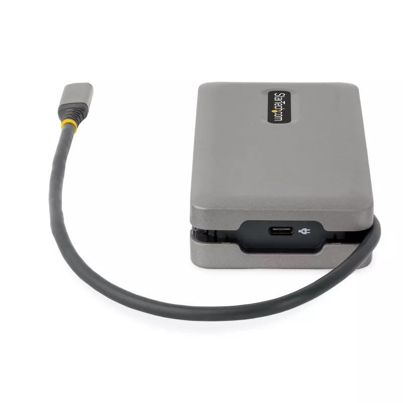 StarTech.com USB-C kelių prievadų adapteris – HDMI/VGA – 4K 60Hz – 3 prievadų USB centras – 100W Power Delivery perdavimas – GbE – kelioninė mini dokavimo stotelė su įkrovimu – 1 pėdos/30 cm apvyniojamas kabelis