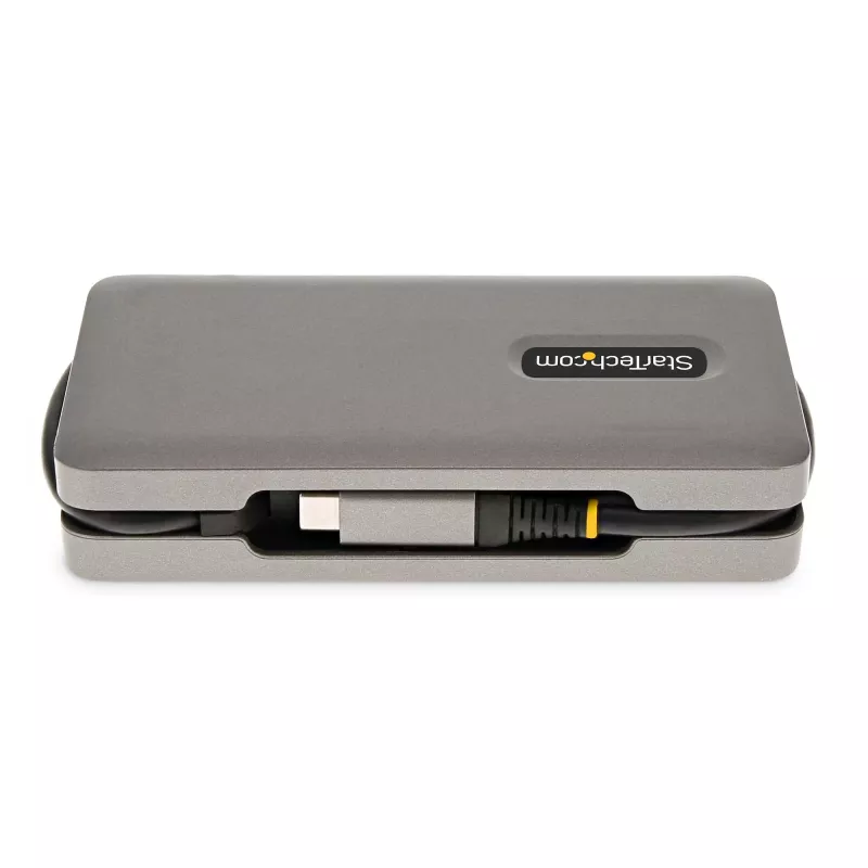 StarTech.com USB-C kelių prievadų adapteris – HDMI/VGA – 4K 60Hz – 3 prievadų USB centras – 100W Power Delivery perdavimas – GbE – kelioninė mini dokavimo stotelė su įkrovimu – 1 pėdos/30 cm apvyniojamas kabelis