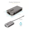 StarTech.com USB-C kelių prievadų adapteris – HDMI/VGA – 4K 60Hz – 3 prievadų USB centras – 100W Power Delivery perdavimas – GbE – kelioninė mini dokavimo stotelė su įkrovimu – 1 pėdos/30 cm apvyniojamas kabelis
