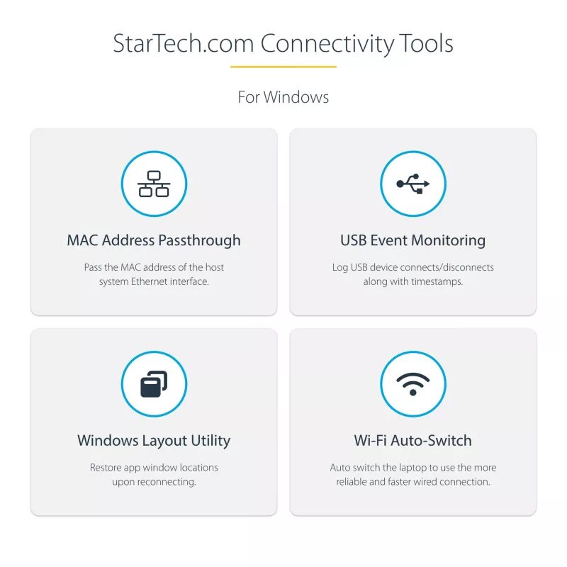 StarTech.com USB-C kelių prievadų adapteris – HDMI/VGA – 4K 60Hz – 3 prievadų USB centras – 100W Power Delivery perdavimas – GbE – kelioninė mini dokavimo stotelė su įkrovimu – 1 pėdos/30 cm apvyniojamas kabelis