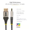 StarTech.com 2 m VESA sertifikuotas DisplayPort 1.4 kabelis – 8K 60Hz HDR10, 4K 120Hz, DP 1.4 laidas monitoriui, DisplayPort į DisplayPort, vyriški kištukai