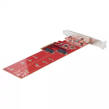 StarTech.com DUAL-M2-PCIE-CARD-B Dvigubas M.2 PCIe SSD adapteris, PCIe x8/x16, PCI Express 4.0, 7,8 GB/s vienam diskui, reikalingas bifurkavimas