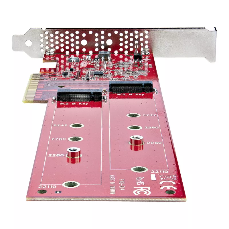 StarTech.com DUAL-M2-PCIE-CARD-B Dvigubas M.2 PCIe SSD adapteris, PCIe x8/x16, PCI Express 4.0, 7,8 GB/s vienam diskui, reikalingas bifurkavimas