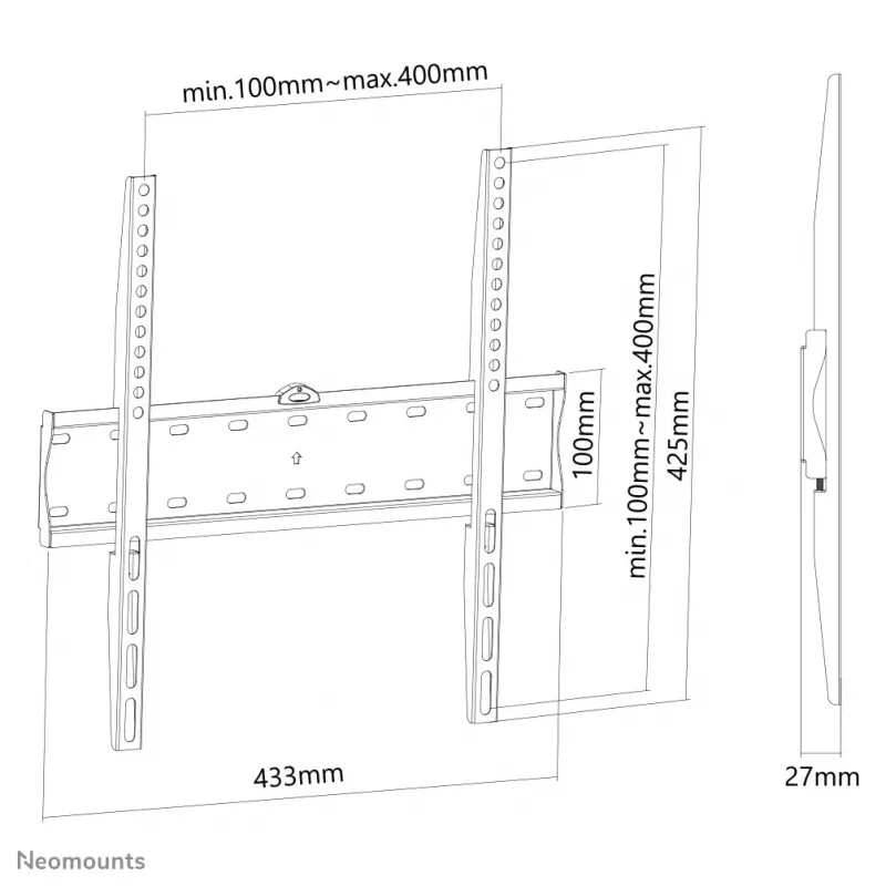 Neomounts FPMA-W300BLACK TV laikiklis sieninis 32-55 colių – itin plokščias