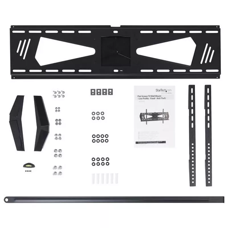 StarTech.com žemo profilio fiksuotas TV laikiklis sienai - 94 cm (37 col.), 190,5 cm (75 col.), 300 x 200 mm, 800 x 400 mm, plastikas, plienas, juoda