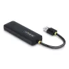 StarTech.com 4 prievadų USB-A šakotuvas, 5Gbps, maitinamas iš magistralės, mažas kelioninis mini USB šakotuvas, kelių prievadų USB 3.0 skirstytuvas, nešiojamas USB šakotuvas, apsauga nuo perkrovos (OCP)