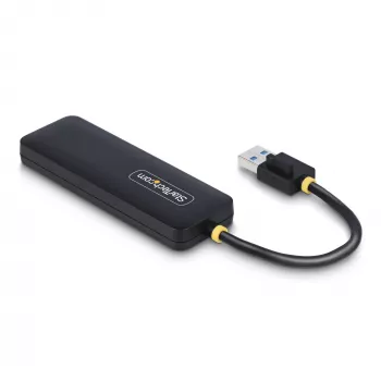 StarTech.com 4 prievadų USB-A šakotuvas, 5Gbps, maitinamas iš magistralės, mažas kelioninis mini USB šakotuvas, kelių prievadų USB 3.0 skirstytuvas, nešiojamas USB šakotuvas, apsauga nuo perkrovos (OCP)