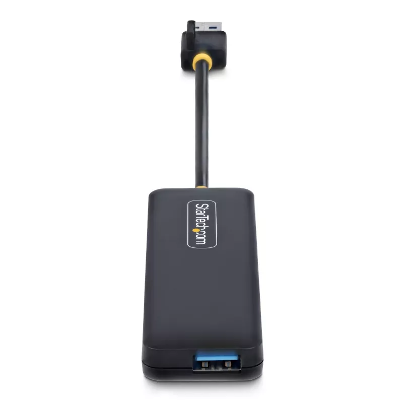 StarTech.com 4 prievadų USB-A šakotuvas, 5Gbps, maitinamas iš magistralės, mažas kelioninis mini USB šakotuvas, kelių prievadų USB 3.0 skirstytuvas, nešiojamas USB šakotuvas, apsauga nuo perkrovos (OCP)