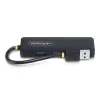 StarTech.com 4 prievadų USB-A šakotuvas, 5Gbps, maitinamas iš magistralės, mažas kelioninis mini USB šakotuvas, kelių prievadų USB 3.0 skirstytuvas, nešiojamas USB šakotuvas, apsauga nuo perkrovos (OCP)