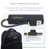 StarTech.com 4 prievadų USB-A šakotuvas, 5Gbps, maitinamas iš magistralės, mažas kelioninis mini USB šakotuvas, kelių prievadų USB 3.0 skirstytuvas, nešiojamas USB šakotuvas, apsauga nuo perkrovos (OCP)