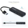 StarTech.com 4 prievadų USB-A šakotuvas, 5Gbps, maitinamas iš magistralės, mažas kelioninis mini USB šakotuvas, kelių prievadų USB 3.0 skirstytuvas, nešiojamas USB šakotuvas, apsauga nuo perkrovos (OCP)