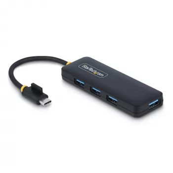 StarTech.com 4 prievadų USB-C šakotuvas, 5Gbps, USB-C į 4x USB-A, maitinamas iš magistralės, mažas kelioninis mini šakotuvas, kelių prievadų USB 3.0 skirstytuvas, nešiojamas šakotuvas, apsauga nuo viršsrovių