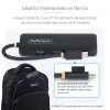 StarTech.com 4 prievadų USB-C šakotuvas, 5Gbps, USB-C į 4x USB-A, maitinamas iš magistralės, mažas kelioninis mini šakotuvas, kelių prievadų USB 3.0 skirstytuvas, nešiojamas šakotuvas, apsauga nuo viršsrovių