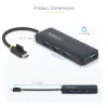 StarTech.com 4 prievadų USB-C šakotuvas, 5Gbps, USB-C į 4x USB-A, maitinamas iš magistralės, mažas kelioninis mini šakotuvas, kelių prievadų USB 3.0 skirstytuvas, nešiojamas šakotuvas, apsauga nuo viršsrovių