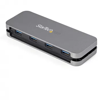 StarTech.com 4 prievadų USB 3.0 šakotuvas – USB-A į 4x USB-A – SuperSpeed 5Gbps nešiojamas USB 3.2 Gen 1 Type-A šakotuvas – maitinamas iš USB – nešiojamiems ir staliniams kompiuteriams su 28 cm ilgio kabeliu ir kabelio tvarkymu