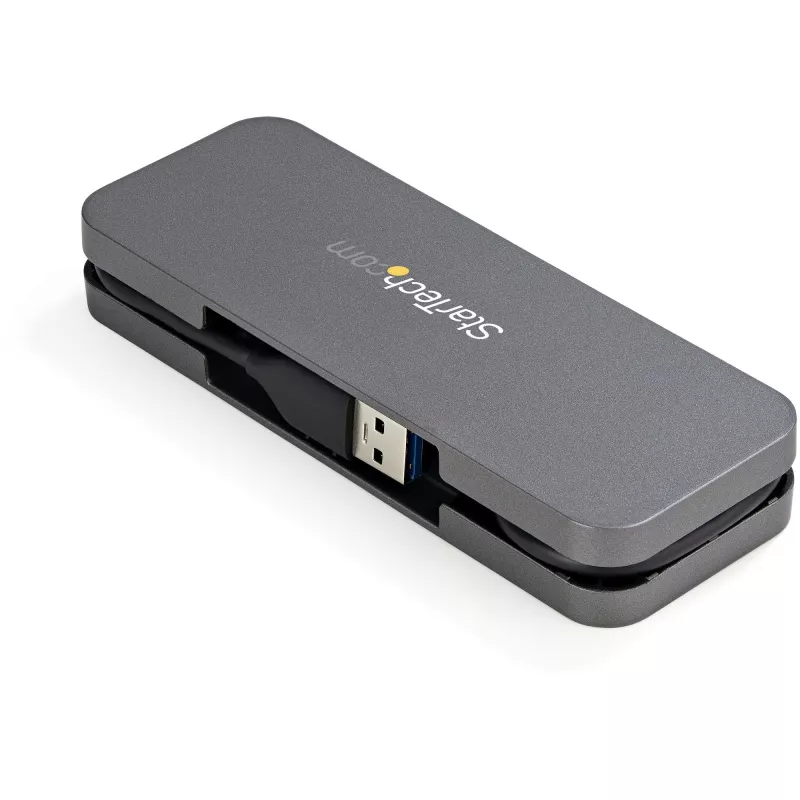 StarTech.com 4 prievadų USB 3.0 šakotuvas – USB-A į 4x USB-A – SuperSpeed 5Gbps nešiojamas USB 3.2 Gen 1 Type-A šakotuvas – maitinamas iš USB – nešiojamiems ir staliniams kompiuteriams su 28 cm ilgio kabeliu ir kabelio tvarkymu