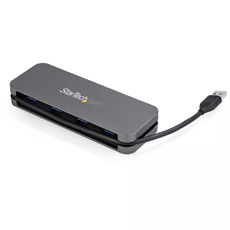 StarTech.com 4 prievadų USB 3.0 šakotuvas – USB-A į 4x USB-A – SuperSpeed 5Gbps nešiojamas USB 3.2 Gen 1 Type-A šakotuvas – maitinamas iš USB – nešiojamiems ir staliniams kompiuteriams su 28 cm ilgio kabeliu ir kabelio tvarkymu