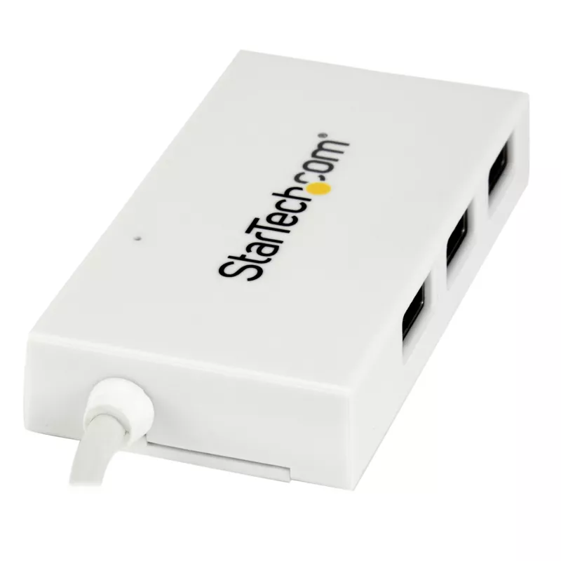 StarTech.com 4 prievadų USB-C šakotuvas su 1x USB-C ir 3x USB-A prievadais (SuperSpeed 5Gbps) – USB maitinamas – nešiojamas USB 3.0 adapteris – USB 3.2 Gen 1 Type-C šakotuvas – baltas