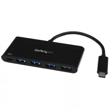 StarTech.com 4 prievadų USB-C šakotuvas su 4 USB-A prievadais (USB 3.0 5Gbps) - 60W galios perdavimas - USB 3.2 Gen 1 nešiojamojo kompiuterio adapteris - MacBook, Dell
