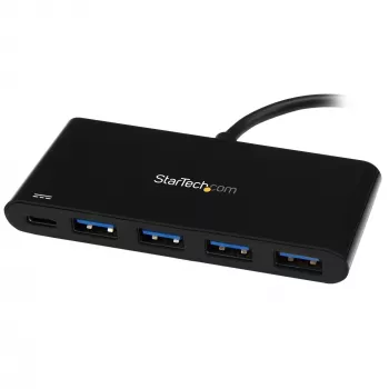 StarTech.com 4 prievadų USB-C šakotuvas su 4 USB-A prievadais (USB 3.0 5Gbps) - 60W galios perdavimas - USB 3.2 Gen 1 nešiojamojo kompiuterio adapteris - MacBook, Dell