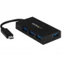 StarTech.com 4 prievadų USB-C šakotuvas su 4x USB-A prievadais (USB 3.0/3.1 Gen 1, 5 Gbps) - maitinamas iš magistralės arba iš tinklo - nešiojamas USB-C į USB-A BC 1.2 įkrovimo šakotuvas su maitinimo adapteriu