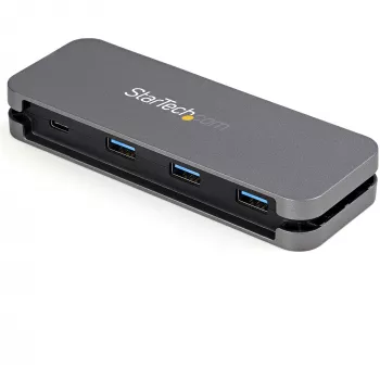 StarTech.com 4 prievadų USB-C centras – 3x USB-A / 1x USB-C – 5Gbps USB 3.0 Type-C centras (3.2/3.1 Gen 1) – maitinamas iš magistralės – nešiojamas USB-C į USB-A adapteris – 28,5 cm kabelis su kabelio tvarkykle