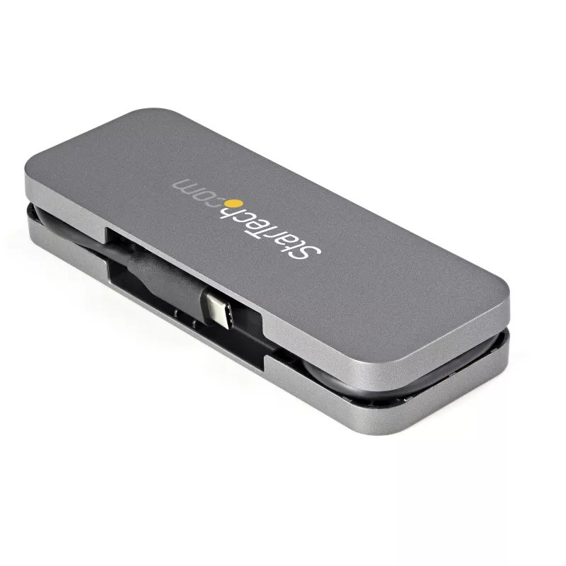 StarTech.com 4 prievadų USB-C centras – 3x USB-A / 1x USB-C – 5Gbps USB 3.0 Type-C centras (3.2/3.1 Gen 1) – maitinamas iš magistralės – nešiojamas USB-C į USB-A adapteris – 28,5 cm kabelis su kabelio tvarkykle