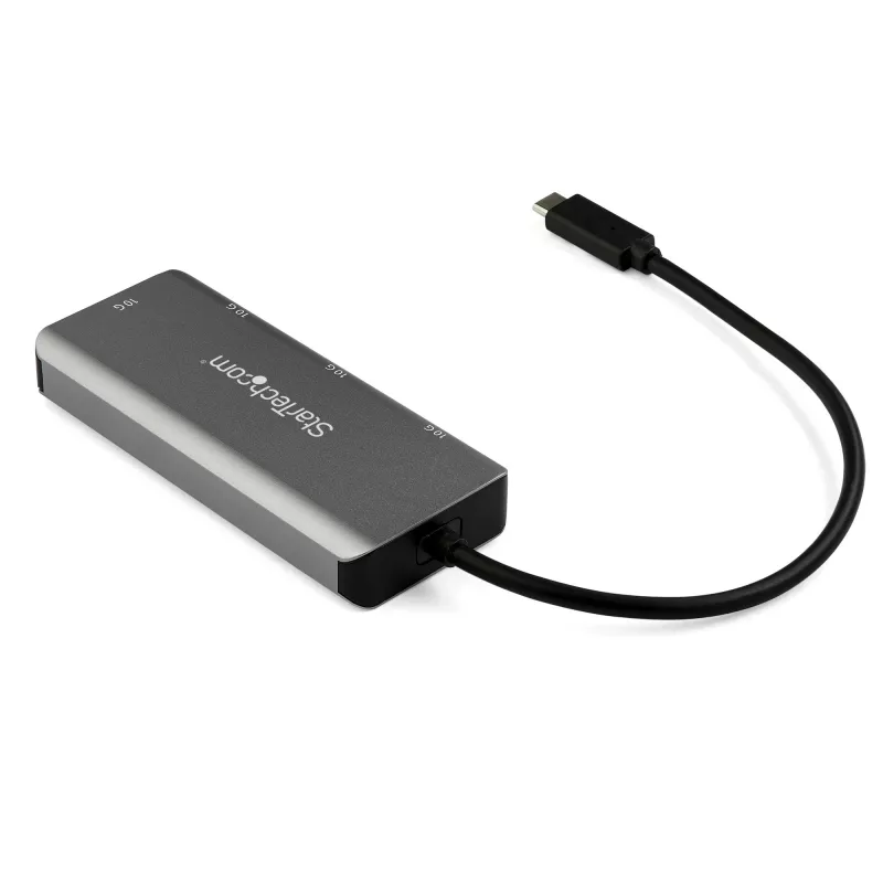StarTech.com 4 prievadų USB-C centras su 2x USB A ir 2x USB C - SuperSpeed 10Gbps USB Type-C 3.2 Gen 2 centras - maitinamas iš USB - nešiojamas USB-C į USB adapterio centras - aliuminis - 25 cm laidas