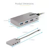 StarTech.com 4 prievadų USB-C šakotuvas su USB-C DP Alt Mode vaizdo išvestimi 4K 60Hz - 3x USB-A, 1x USB Type-C, 100W Power Delivery perdavimas, USB 3.2 10Gbps, 30cm kabelis, nešiojamas USB šakotuvas