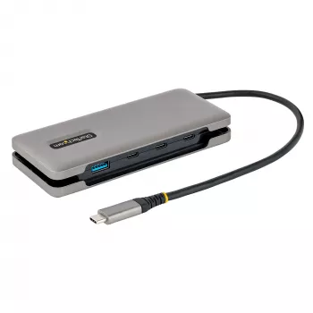 StarTech.com 4 prievadų USB-C šakotuvas – 1x USB-A ir 3x USB-C – USB 3.2 Gen 2 (10Gbps) – maitinamas iš magistralės – su 32 cm apvyniojamu kabeliu