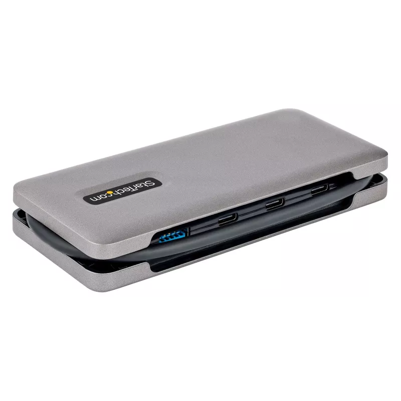 StarTech.com 4 prievadų USB-C šakotuvas – 1x USB-A ir 3x USB-C – USB 3.2 Gen 2 (10Gbps) – maitinamas iš magistralės – su 32 cm apvyniojamu kabeliu