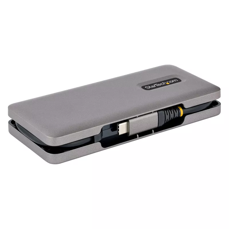 StarTech.com 4 prievadų USB-C šakotuvas – 1x USB-A ir 3x USB-C – USB 3.2 Gen 2 (10Gbps) – maitinamas iš magistralės – su 32 cm apvyniojamu kabeliu