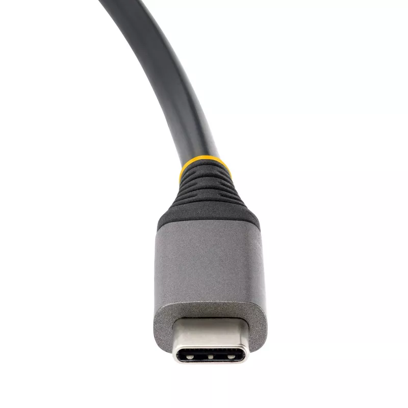 StarTech.com 4 prievadų USB-C šakotuvas – 1x USB-A ir 3x USB-C – USB 3.2 Gen 2 (10Gbps) – maitinamas iš magistralės – su 32 cm apvyniojamu kabeliu