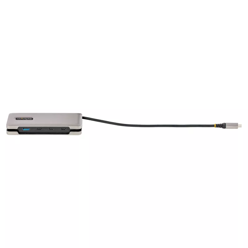StarTech.com 4 prievadų USB-C šakotuvas – 1x USB-A ir 3x USB-C – USB 3.2 Gen 2 (10Gbps) – maitinamas iš magistralės – su 32 cm apvyniojamu kabeliu