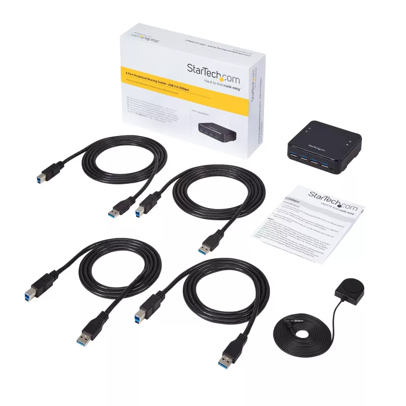 StarTech.com USB 3.0 jungiklis 4 į 4, 5 Gbit/s, Micro-USB Type-B, juodas