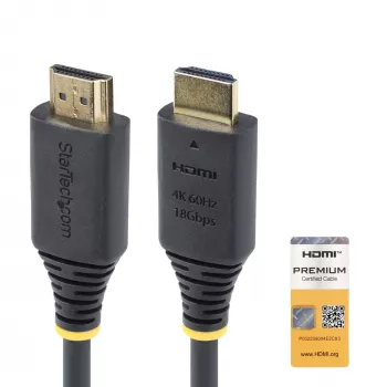 StarTech.com 1m Premium sertifikuotas HDMI 2.0 laidas, 4K 60Hz/1440p 144Hz, HDR10/HDCP 2.2/ARC, 18Gbps, UHD, TPE apvalkalas