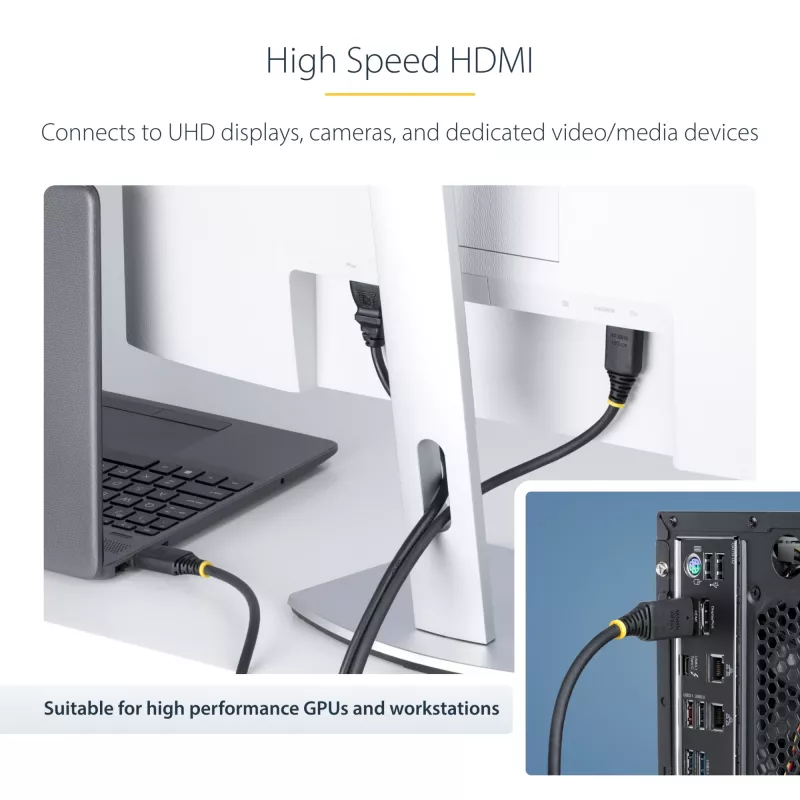 StarTech.com 30cm (1 pėda) Greitasis HDMI laidas, 4K 60Hz/1440p 144Hz, HDR10/HDCP 2.2/ARC, 18Gbps, UHD HDMI 2.0 laidas TV/Monitoriui/Ekranui, TPE apvalkalas