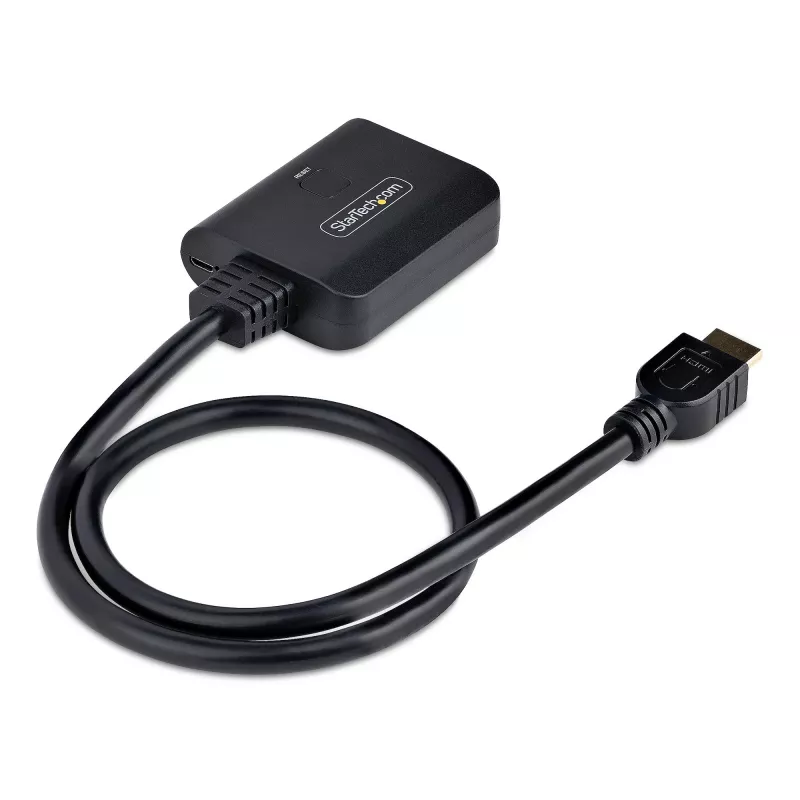 StarTech.com 2 prievadų HDMI skirstytuvas, 4K 60Hz HDMI 2.0, 1 į 2 iš, HDR/HDCP, įmontuotas 50 cm HDMI kabelis