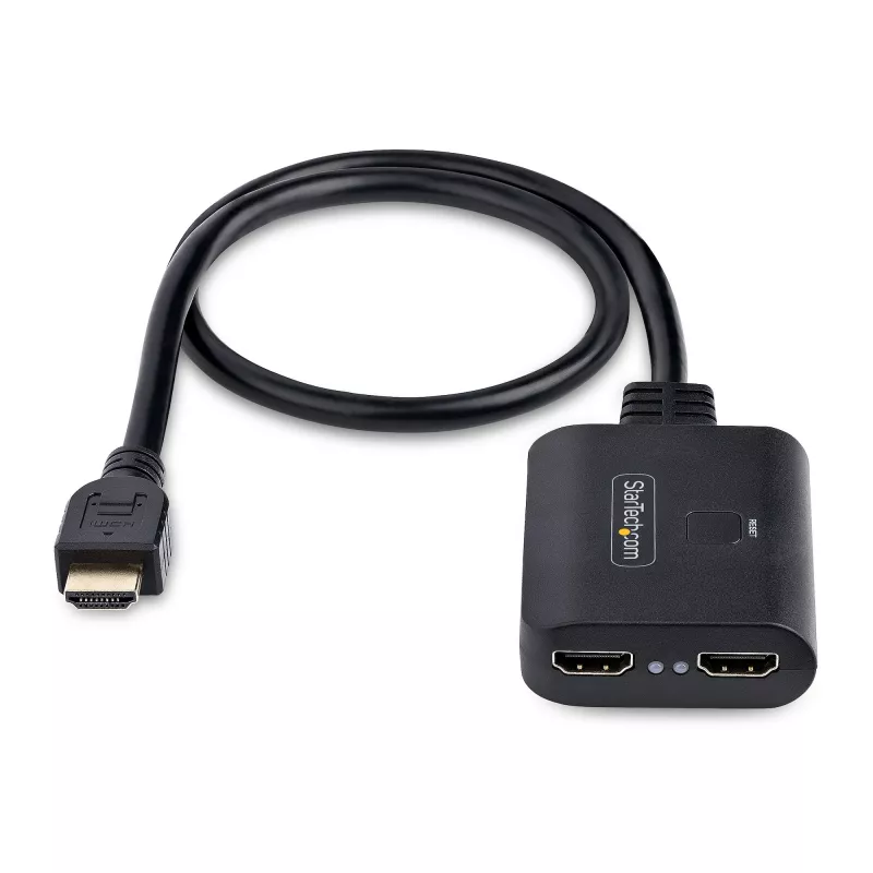 StarTech.com 2 prievadų HDMI skirstytuvas, 4K 60Hz HDMI 2.0, 1 į 2 iš, HDR/HDCP, įmontuotas 50 cm HDMI kabelis