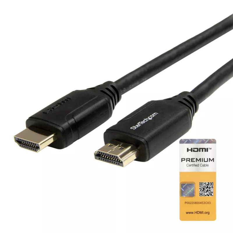 StarTech.com 1m Premium sertifikuotas HDMI 2.0 kabelis su Ethernet – didelės spartos Ultra HD 4K 60Hz HDR10 – HDMI laidas (kištukai) UHD monitoriams, televizoriams