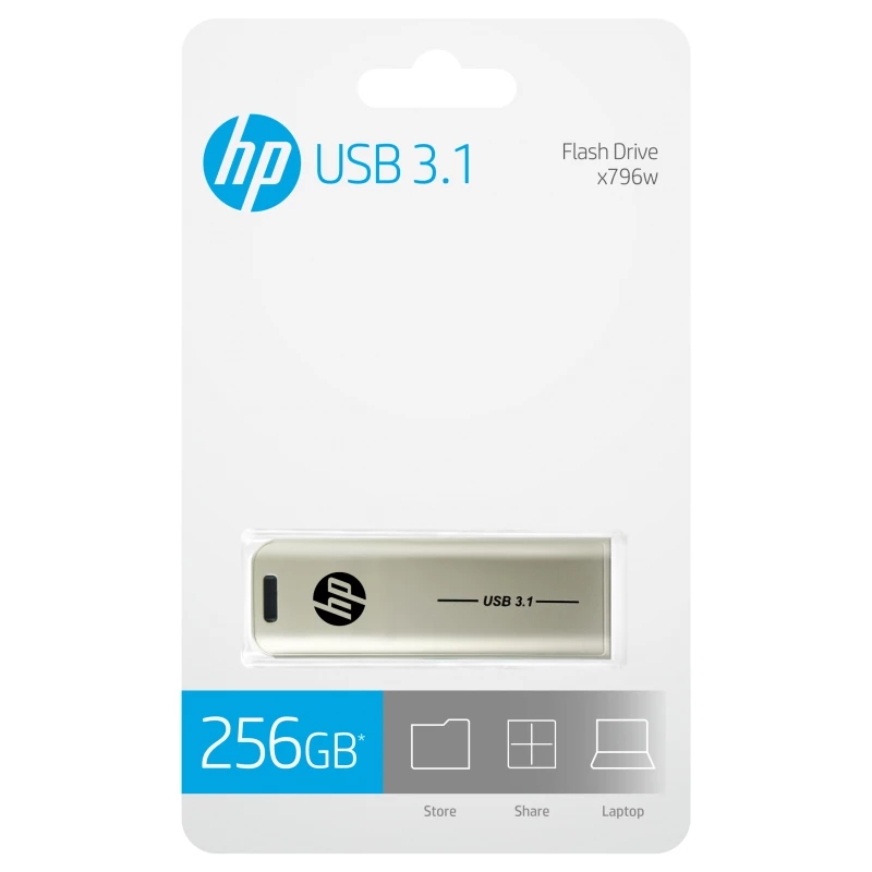 HP x796w USB atmintukas 256 GB USB Type-A 3.2 Gen 1 sidabrinis