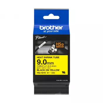 Brother HSE-621E termosusitraukiančio vamzdelio kasetė žymėjimui, 8,8 mm, geltona