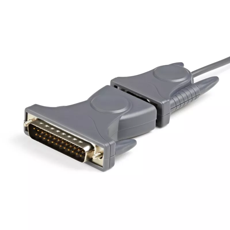 StarTech.com 3 pėdų (91 cm) 1 prievado USB į RS232 kabelis, DB9/DB25 RS232 į USB keitiklis, Prolific, USB į nuoseklųjį adapteris