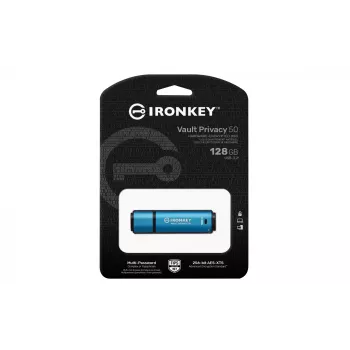 Kingston IronKey 128GB Vault Privacy 50 AES-256 šifruotas, FIPS 197