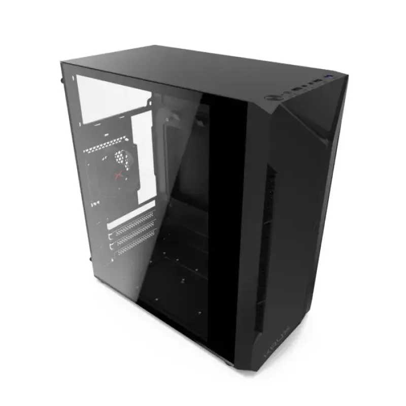 Kompiuterio korpusas KRUX Astro Cube Black – kubo dizainas, micro ATX/mini‑ITX, šoninis langas