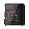 Kompiuterio korpusas KRUX Astro Cube Black – kubo dizainas, micro ATX/mini‑ITX, šoninis langas