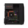 Kompiuterio korpusas KRUX Astro Cube Black – kubo dizainas, micro ATX/mini‑ITX, šoninis langas