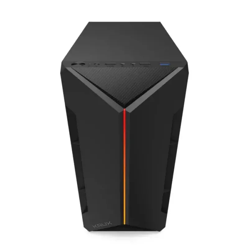 Kompiuterio korpusas KRUX Astro Cube Black – kubo dizainas, micro ATX/mini‑ITX, šoninis langas